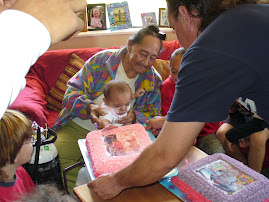 Putting her hand in her cake