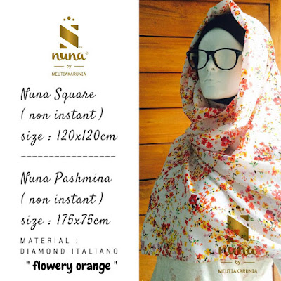 nuna square dan pashmina flowery orange