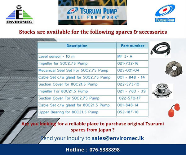 Tsurumi Pump Spares and Accessories.