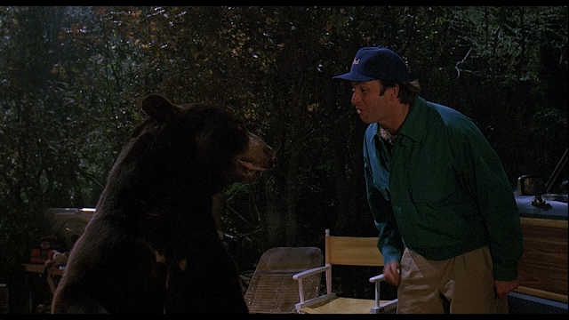 john ritter mocks a bear. he regrets this very soon after