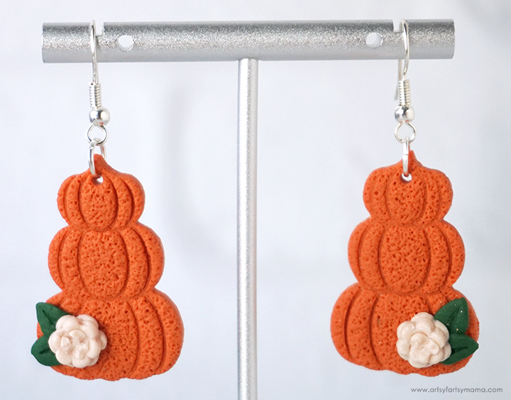 Polymer Clay Pumpkin Stack Earrings