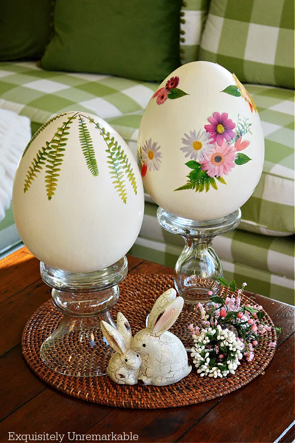 Large Decorative Easter Eggs Decor DIY on table