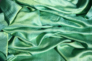 High quality, green silk fabric