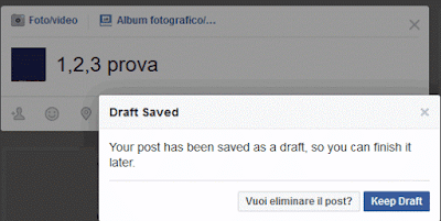 Come salvare un post in bozza su Facebook