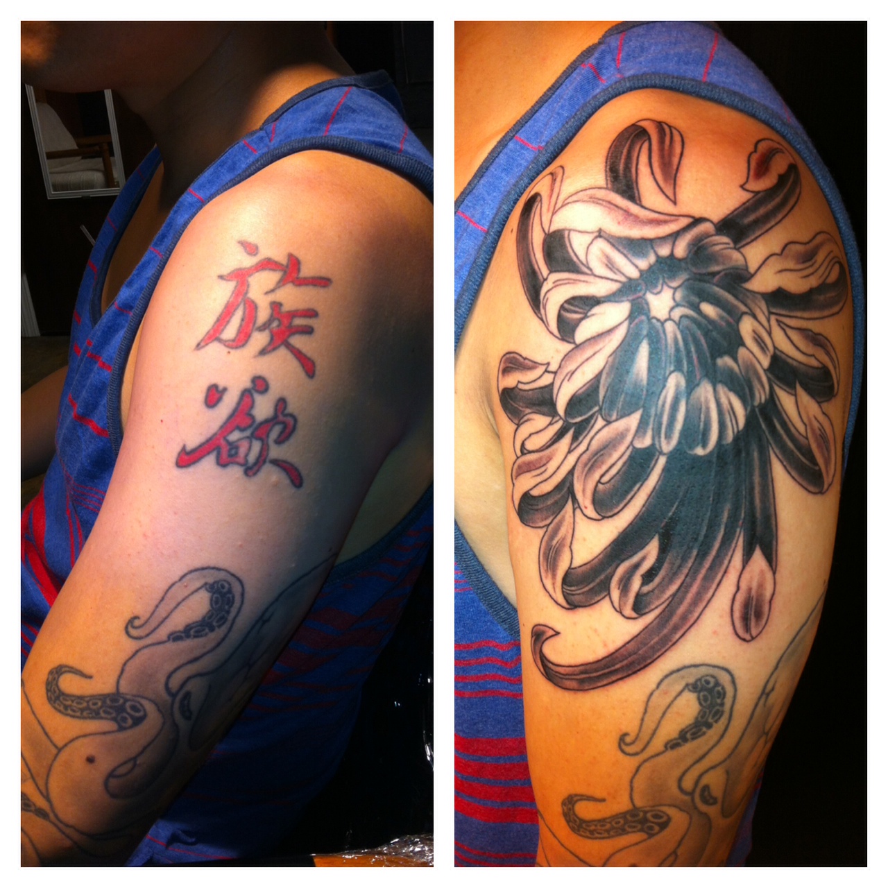 finishing up the day with black and grey another cover up