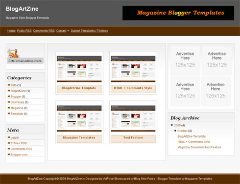 BlogArtZine Magazine Blogger Template