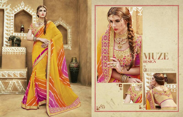 Buy Online Indian Traditional Bandhej Saree Collection