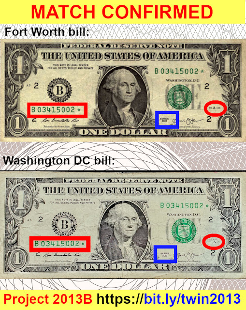 Project 2013B Confirmed Match of duplicate serial number on series 2013B star notes