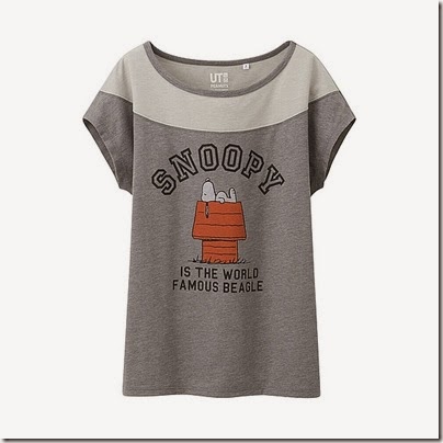 Uniqlo Women Peanuts French Sleeves T-shirt Grey 02