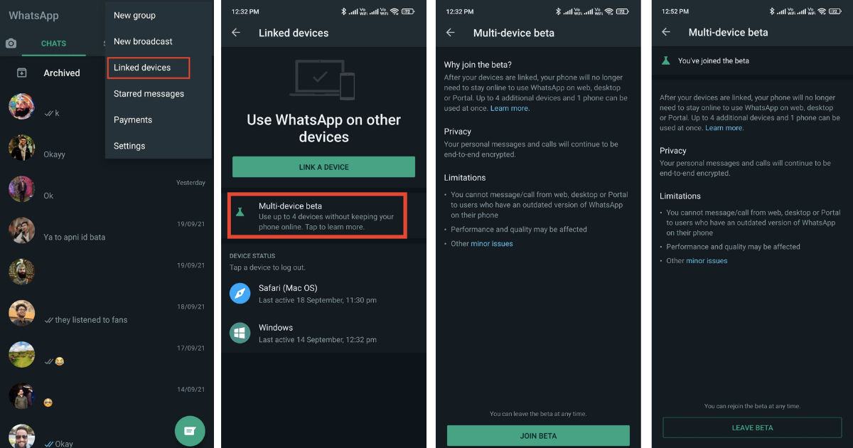 How to connect Multiple devices on whatsapp