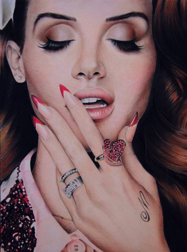 Lana Del Rey Color Pencil Drawing By Valentina Zou