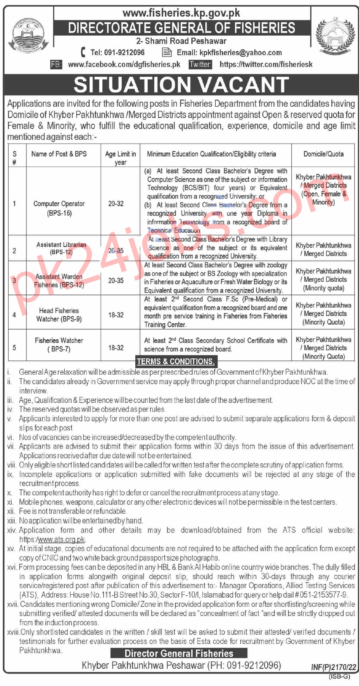 Fisheries Department Jobs 2022 – Government Jobs 2022