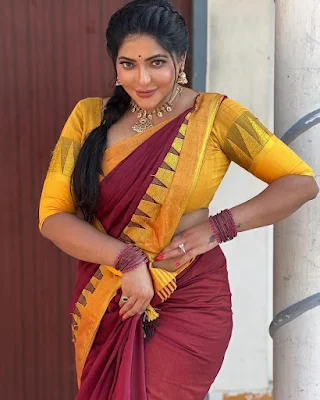 Bigg boss fame reshma pasupuleti stylish look in saree