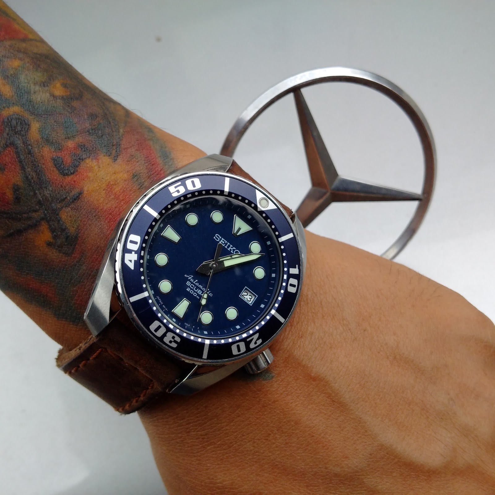 Jam dan waktu: Seiko Divers Sumo blue dial