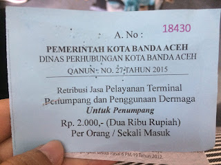Tiket Retribusi Banda Aceh