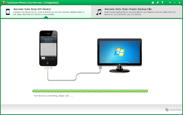 screenshot of iphone data recovery