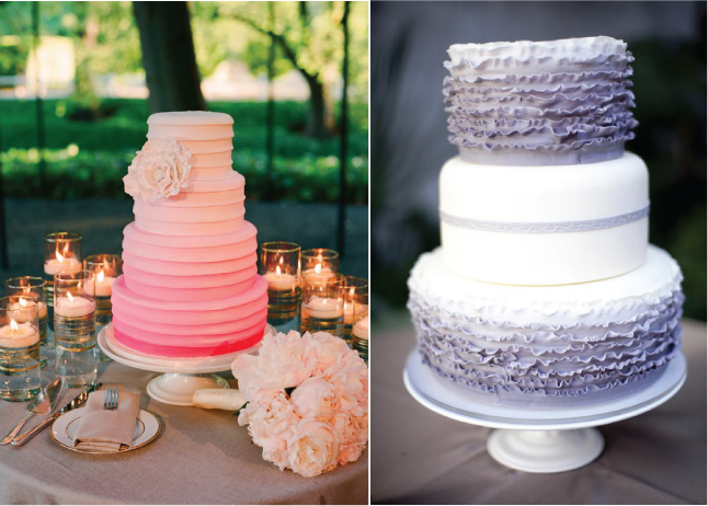 Here's some amazing Ombre cakes I found As seen in El Paso Wedding Blog