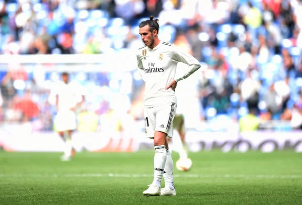 Gareth Bale of Real Madrid looks dejected after the match during the La Liga match between Real Madrid CF and Levante UD at Estadio Santiago Bernabeu on October 20, 2018 in Madrid, Spain