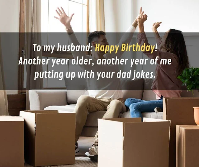 Wife playfully laughing with husband.