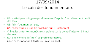 news économiques actualités boursières 17/09/2014