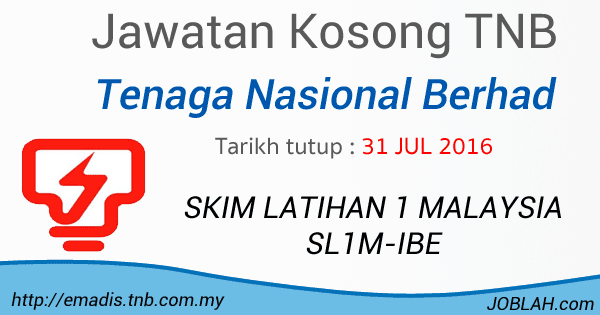 SKIM LATIHAN 1 MALAYSIA TNB - Tenaga Nasional Berhad 2016