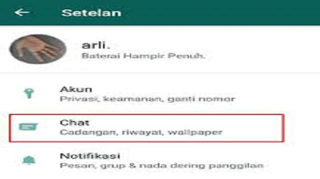 Cara Membajak WhatsApp Dengan Melakukan Setting ke Menu Pengaturan