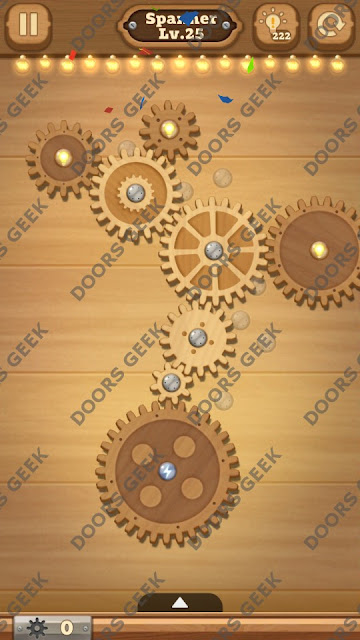 Fix it: Gear Puzzle [Spanner] Level 25 Solution, Cheats, Walkthrough for Android, iPhone, iPad and iPod