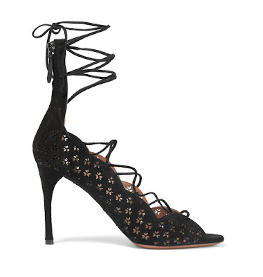 Alaia Carine Laser Cut Suede Sandals