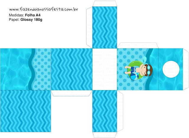 Boy in Pool: Free Printables Boxes.