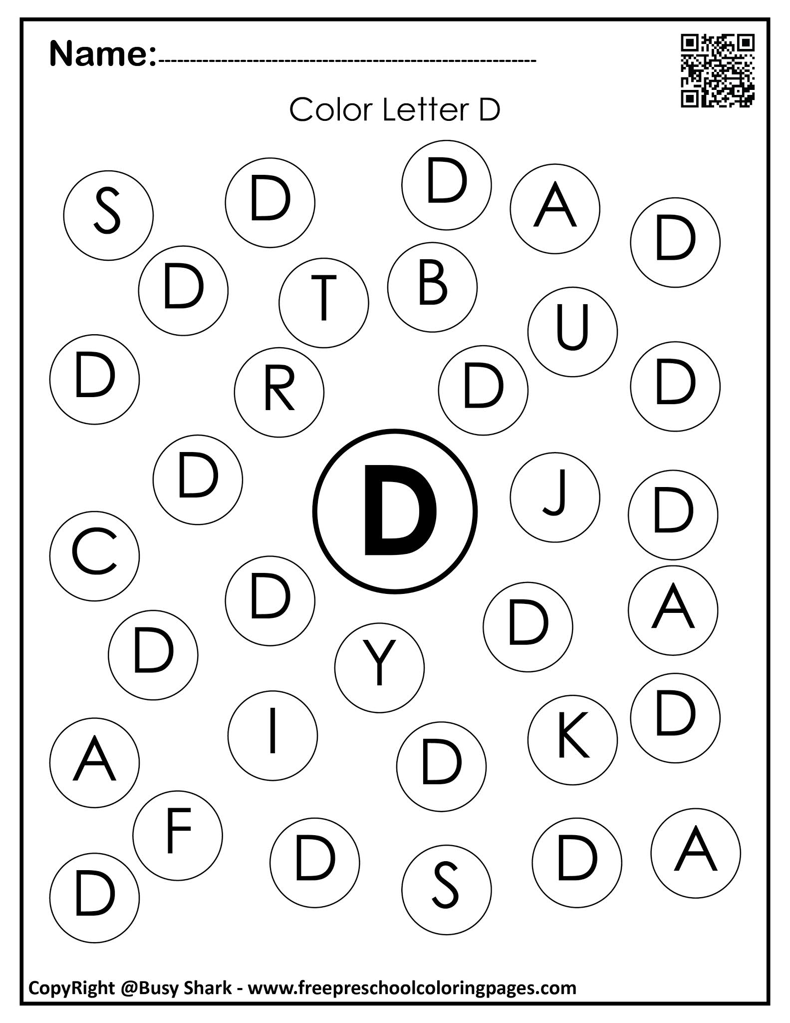 set of letter d 10 free dot markers coloring pages