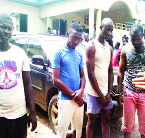 See Deadly Armed Robbery Syndicate Caught Snatching Cars in Abia State (Photo)