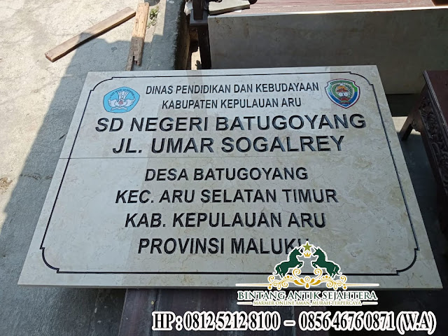 Contoh Nameboard Marmer Minimalis