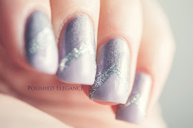 A England - Princess Tears chevron manicure nail art pink, gray and glitter chevron nail art manicure