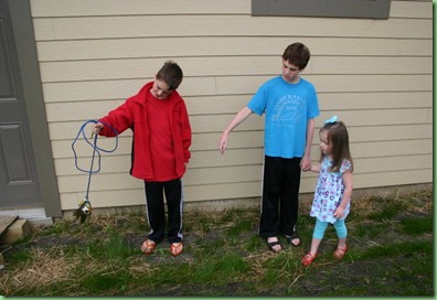 Cara and boys with fish