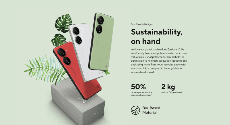 Eco-friendly design of Zenfone 10