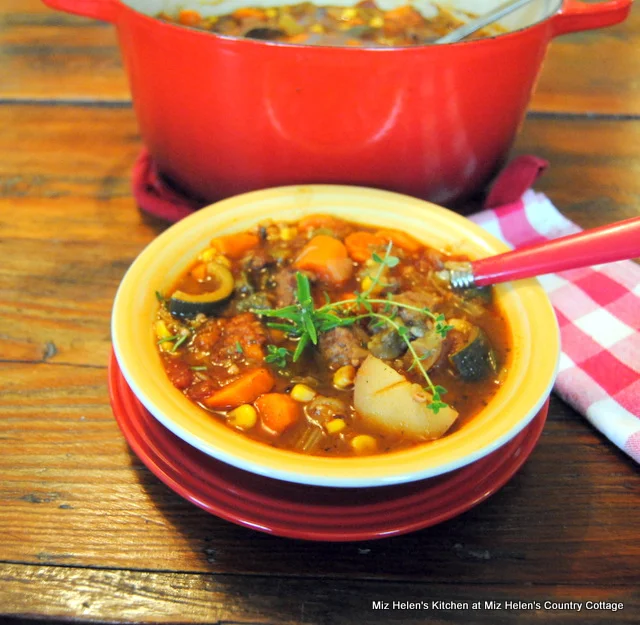 Old Fashioned Vegetable Beef Soup at Miz Helen's Country Cottage