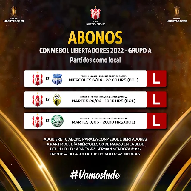 Abonos Libertadores Independiente