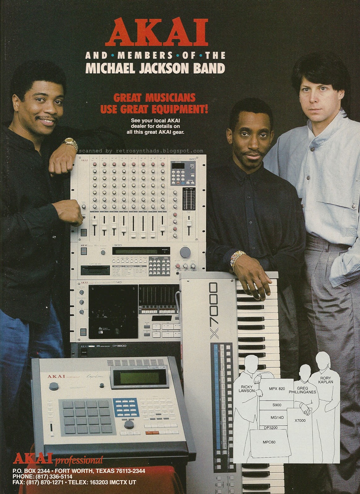 Retro Synth Ads: Akai "Michael Jackson Band - Great musicians use great