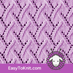 Eyelet Lace 47: Mock Twist | Easy to knit #knittingetitches #eyeletlace