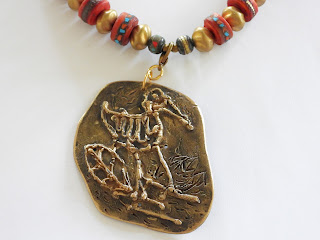 Bronze -metal clay- pendant