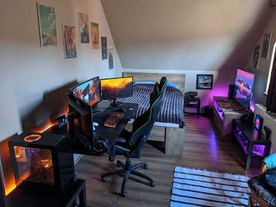 22+ Small Gaming Room Ideas with Bed Chair and Table Photos