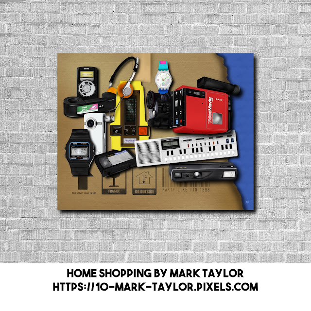 artwork depicting 80s retro technology by Mark Taylor