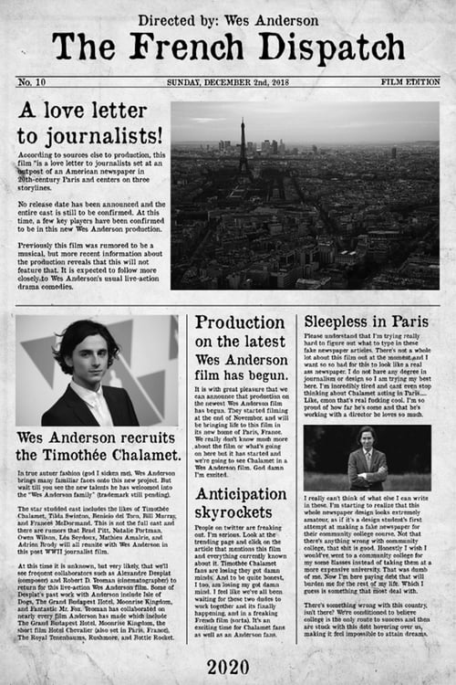[HD] The French Dispatch 2020 Streaming VF Gratuit