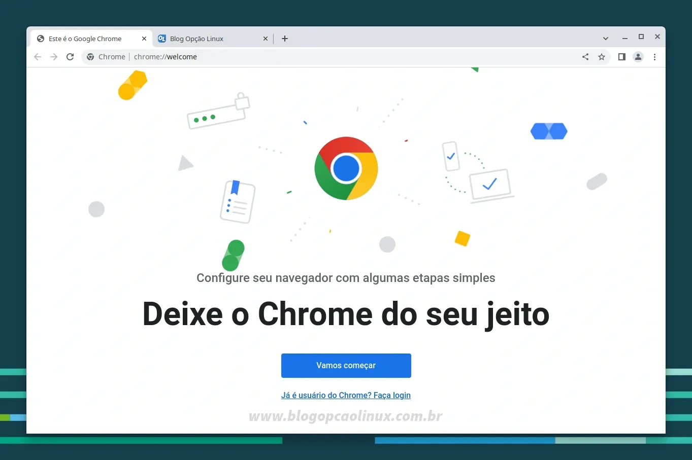 Google Chrome executando no openSUSE Leap 15.5