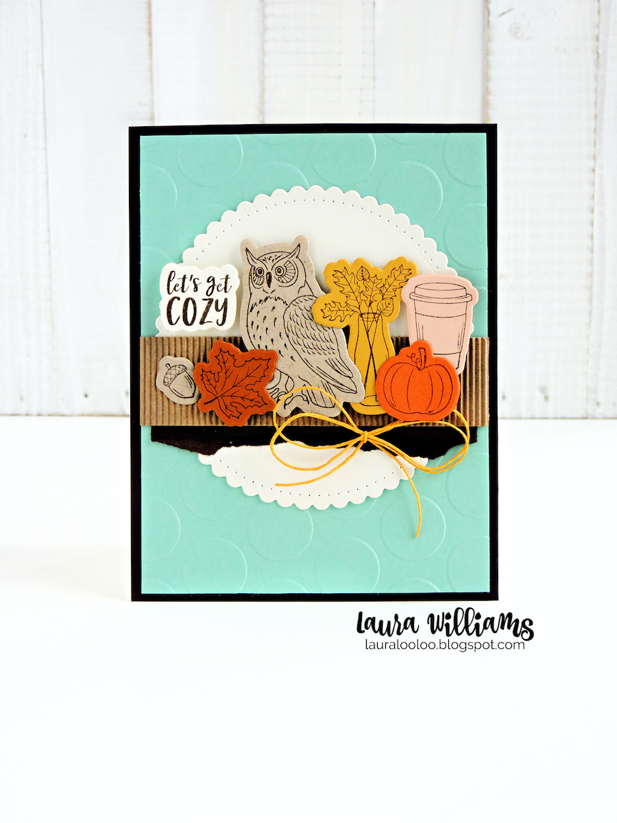 Find fall cardmaking ideas with the Let's Get Cozy stamp set from FSJ + Spellbinders for handmade cards and crafts.