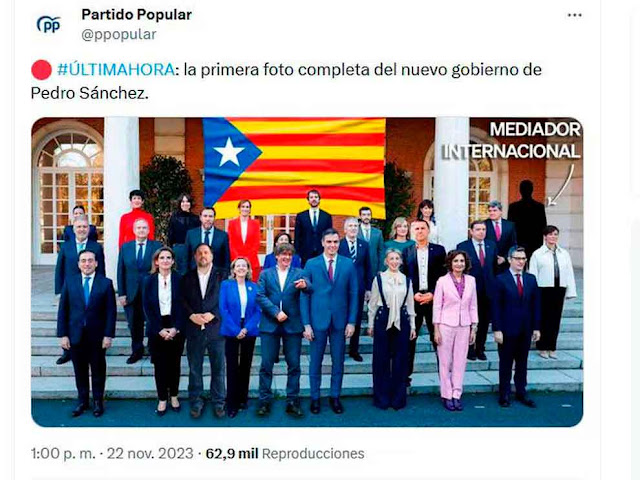 Montaje del PP en Twitter (X)