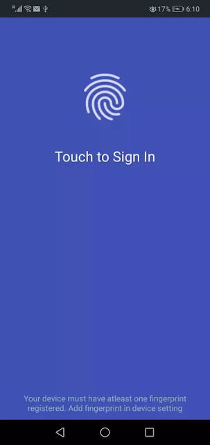fingerprint verification or authentication in android studio