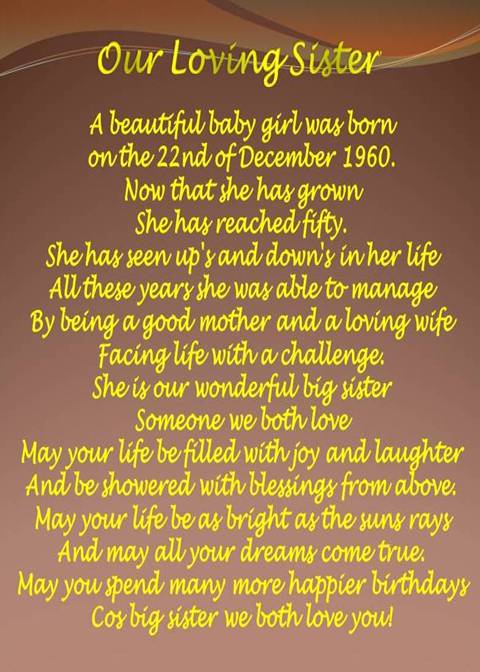 happy birthday poems for sister. This little poem is for our