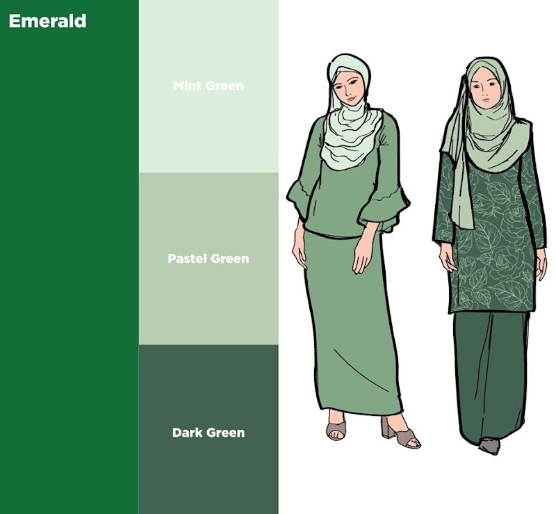 Konsep Populer Padanan Warna Baju Dan Tudung, Yang Terbaru!