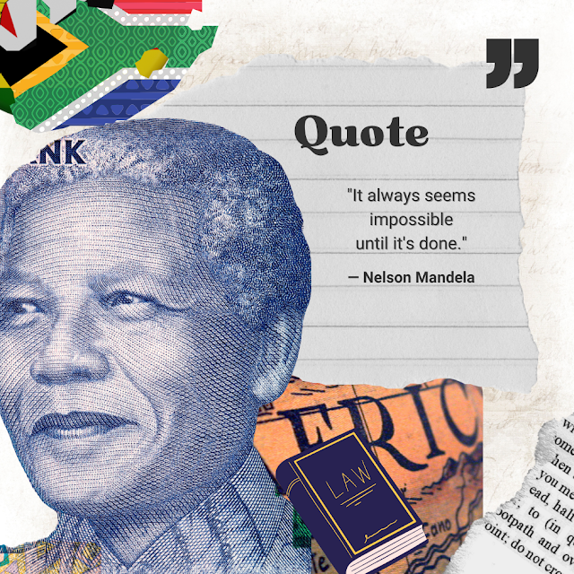 Nelson Mandela quote card on vintage paper